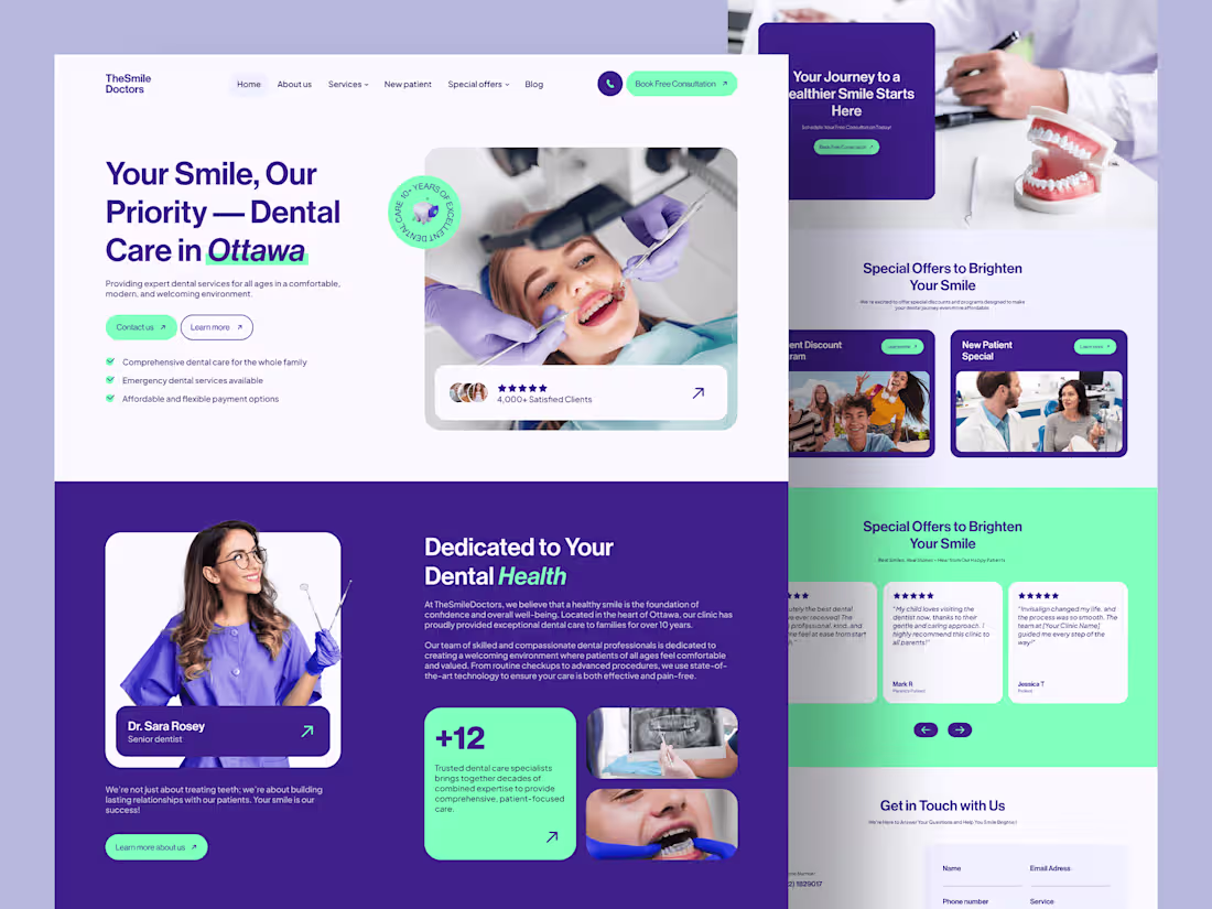 Cover image for TheSmileDoctor : Dental Care Website Design