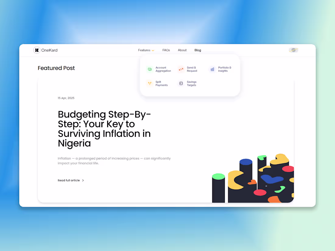 Cover image for Blog Development for OneKard — SEO-Optimized, CMS-Driven Blog