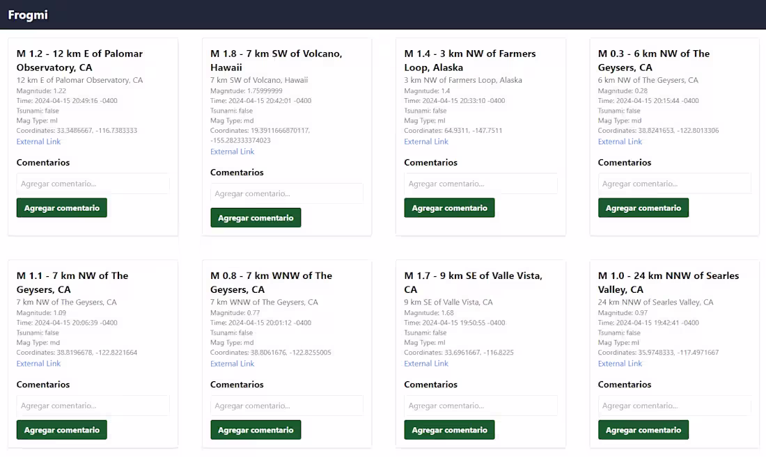 Cover image for Earthquake Information and comments with USGS API
