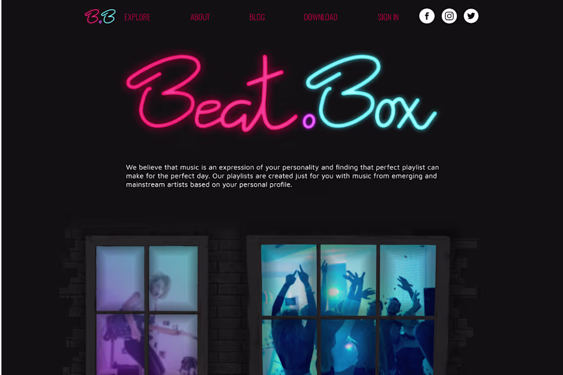 Cover image for Beat.Box Landing Page