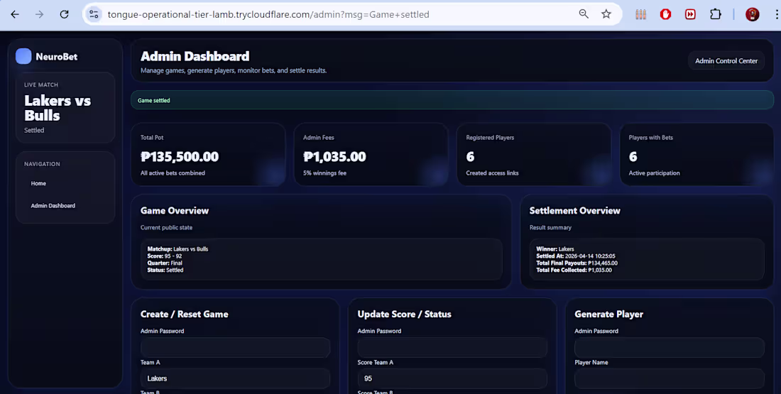 Cover image for Built a web-based betting dashboard