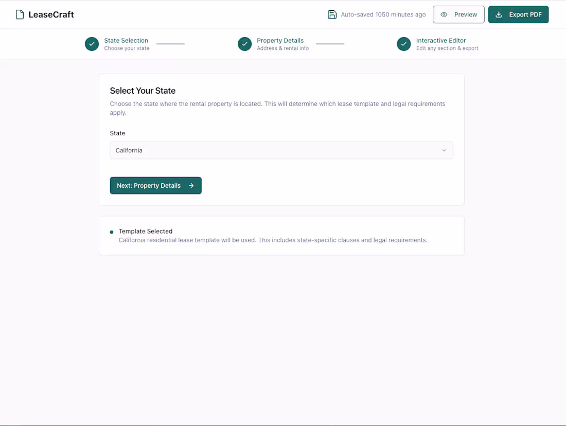 Cover image for LeaseCraft – AI-Powered Lease Creation Tool