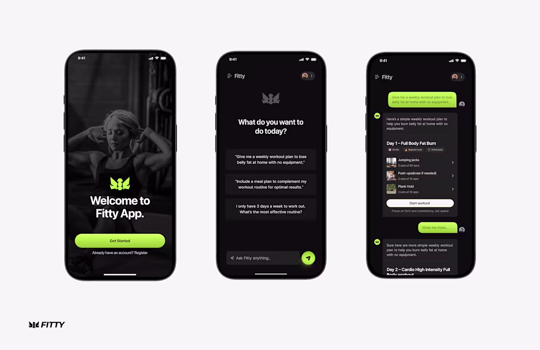 Cover image for Fitty: AI Workout Mobile App Design