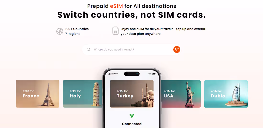 Cover image for eSimFox – Global eSIM Marketplace Platform