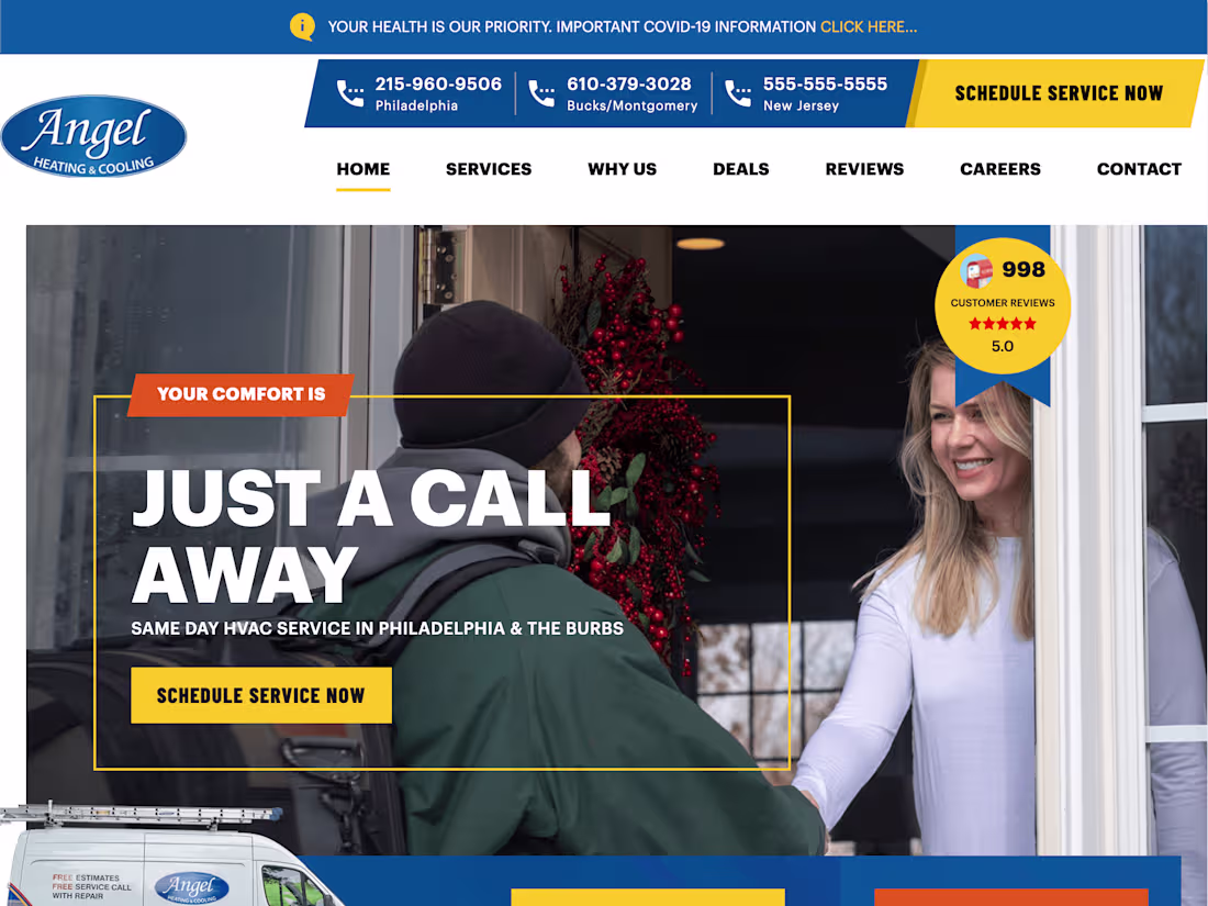 Cover image for Angel Heating & Cooling - Complete Website Development