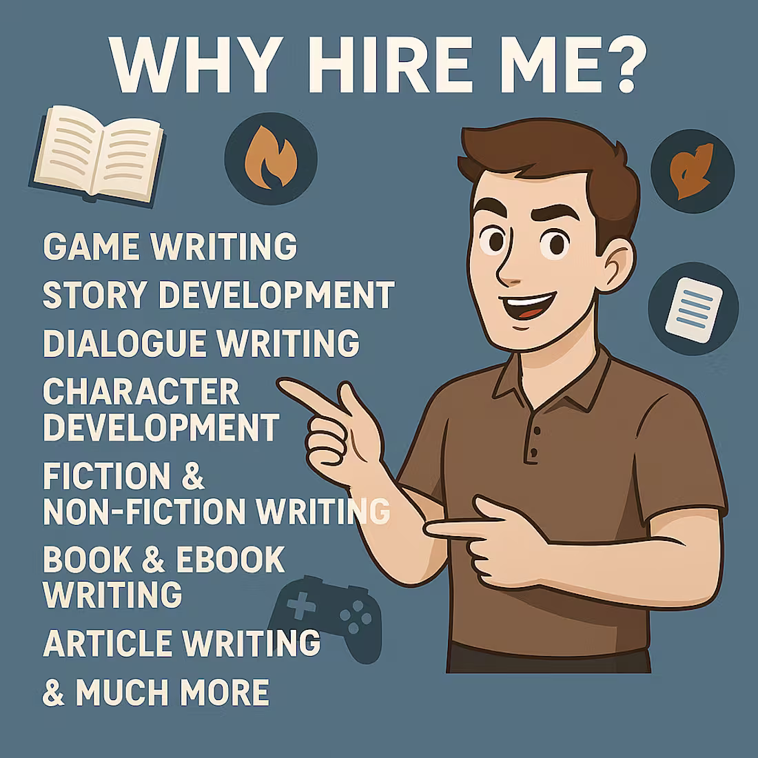 Cover image for Why Hire Me – Freelance Writing & Story Development