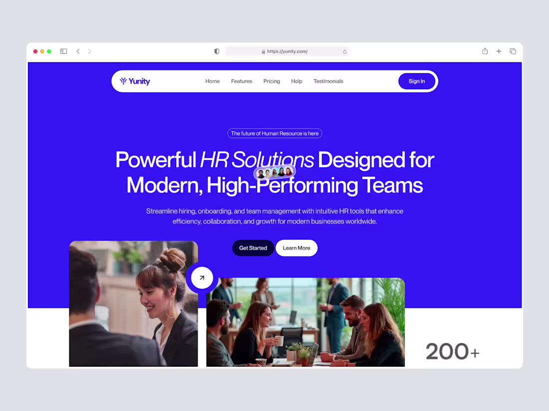Cover image for Yunity - HR ⏐ Landing Page Animation
