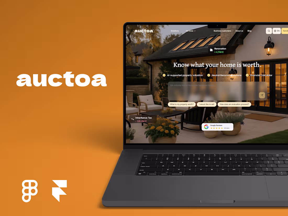 Cover image for Auctoa – Real Estate Intelligence Platform (Framer)