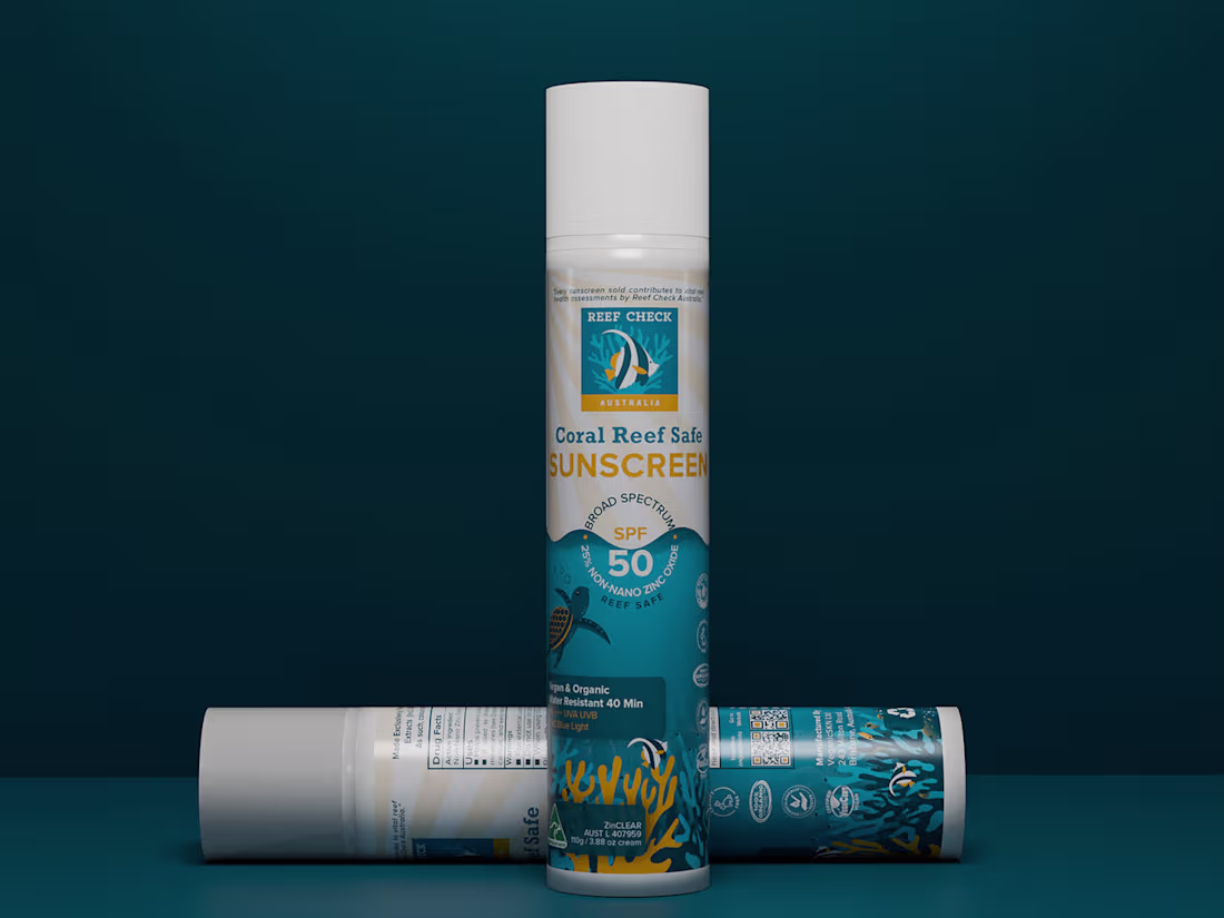 Cover image for Coral Reef Safe Sunscreen Label Design