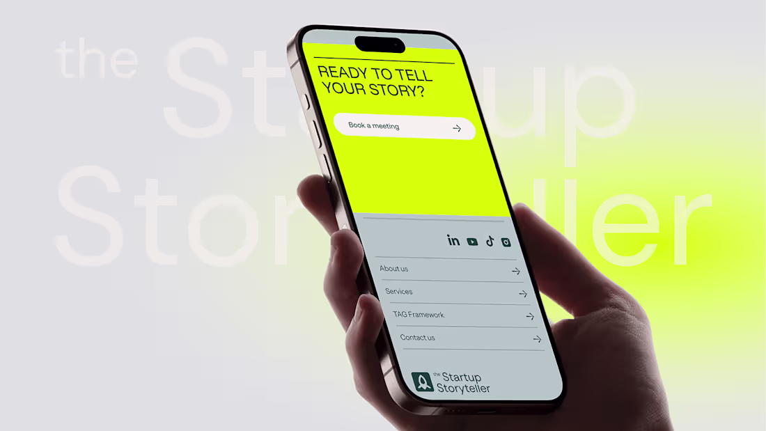 Cover image for Modern Minimal Website Design for Startup Storyteller