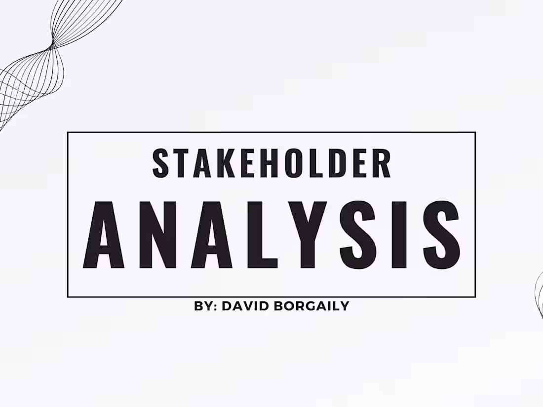 Cover image for Stakeholder Analysis