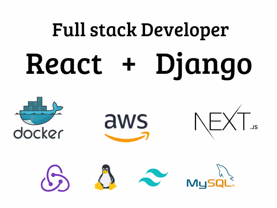 Cover image for I will develop web apps using Django React Next.js Astro.js CMS.