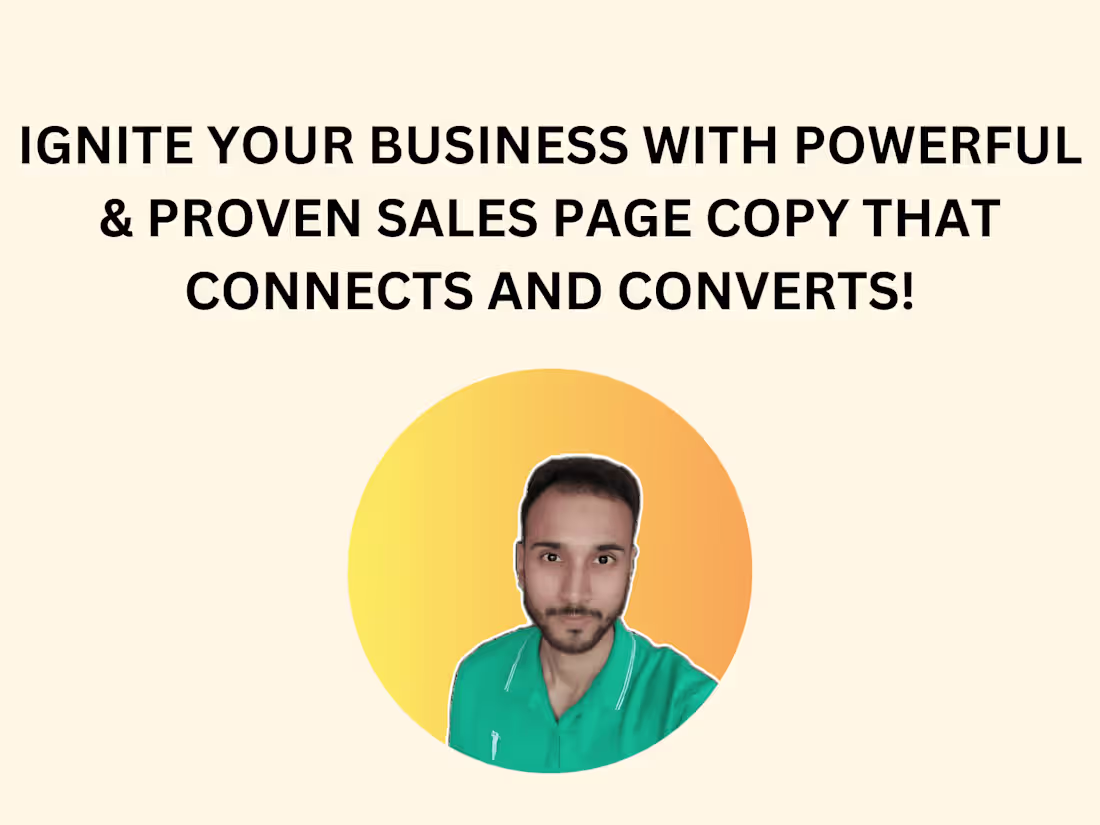 Cover image for High Converting Sales Page Copy for Your Product or Services