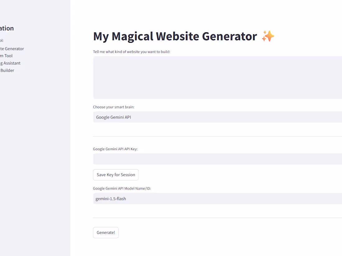 Cover image for My Magical Website Generator