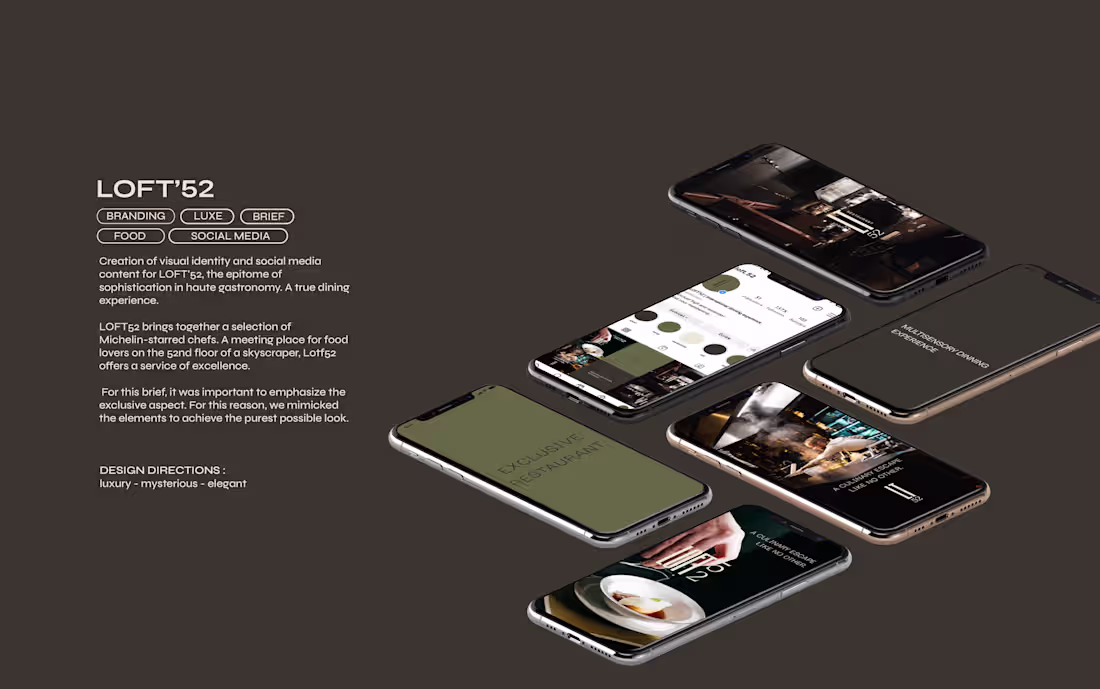 Cover image for LOFT'52, a dinning experience - brand identity
