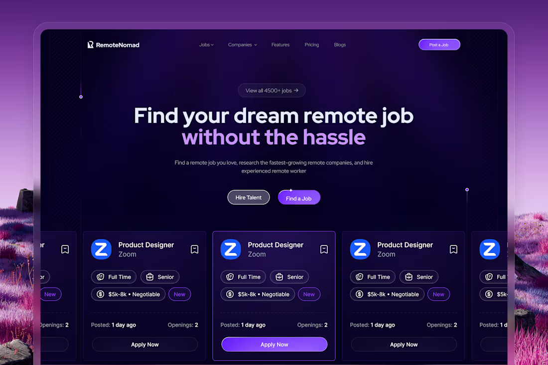 Cover image for RemoteNomad: Multi-Page Website Design