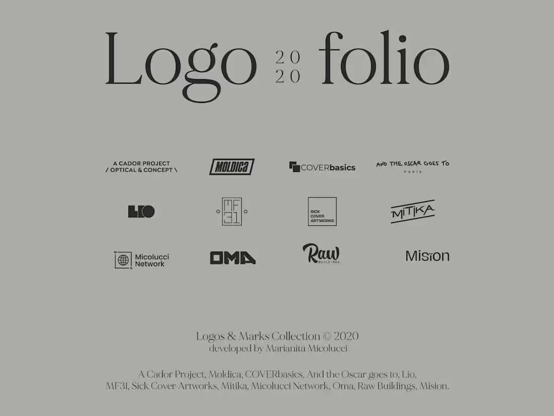 Cover image for Logofolio 2020 · Logo & Marks