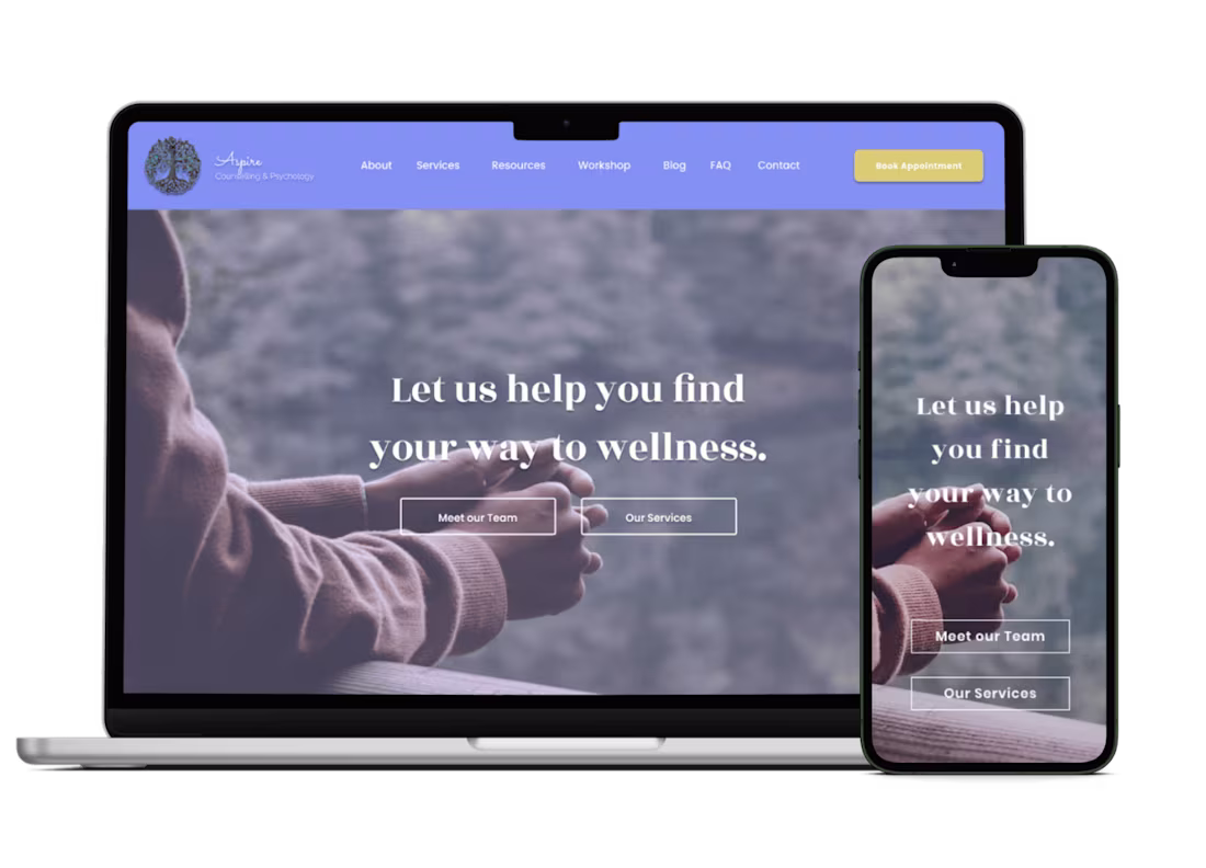 Cover image for Refreshing the Online Experience of Aspire Counselling & Psycho…