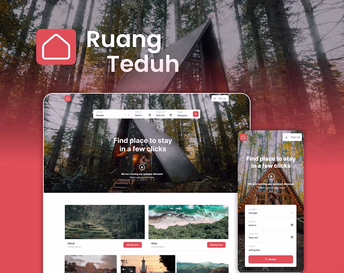 Cover image for Ruang Teduh - Online room rental service website
