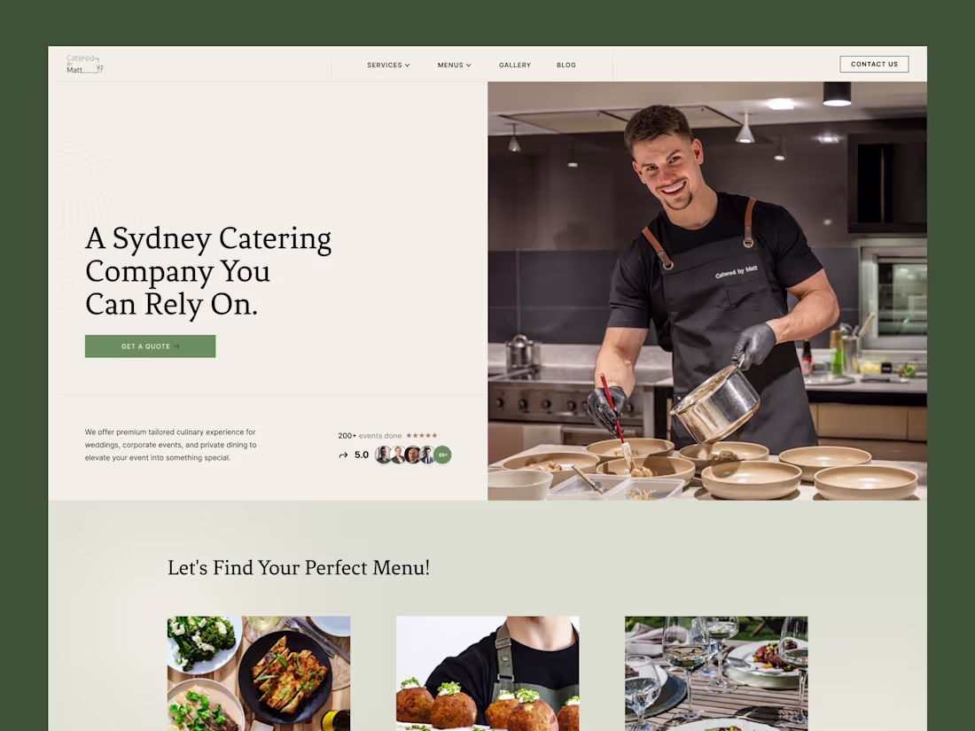 Cover image for Premium Catering Website Design