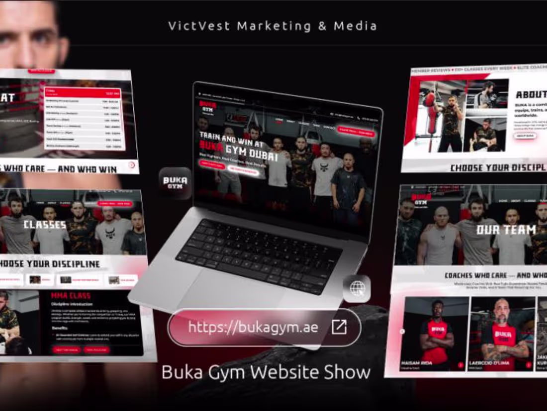 Cover image for BUKA Gym Dubai:  Website Design for a Global Combat Sports Brand