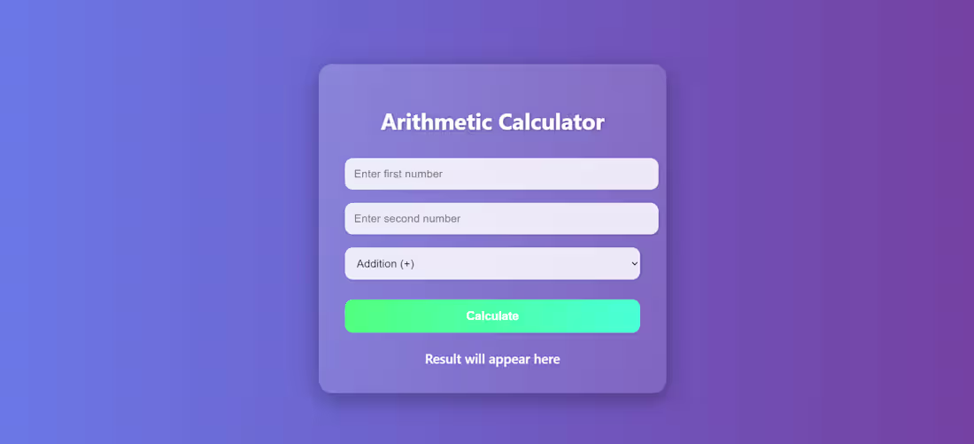 Cover image for Built a
stylish arithmetic calculator
using
HTML, CSS,