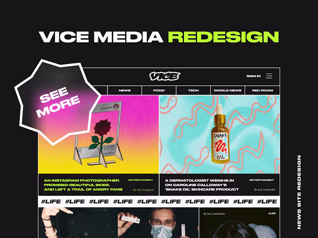 Cover image for Vice — News website redesign :: Behance