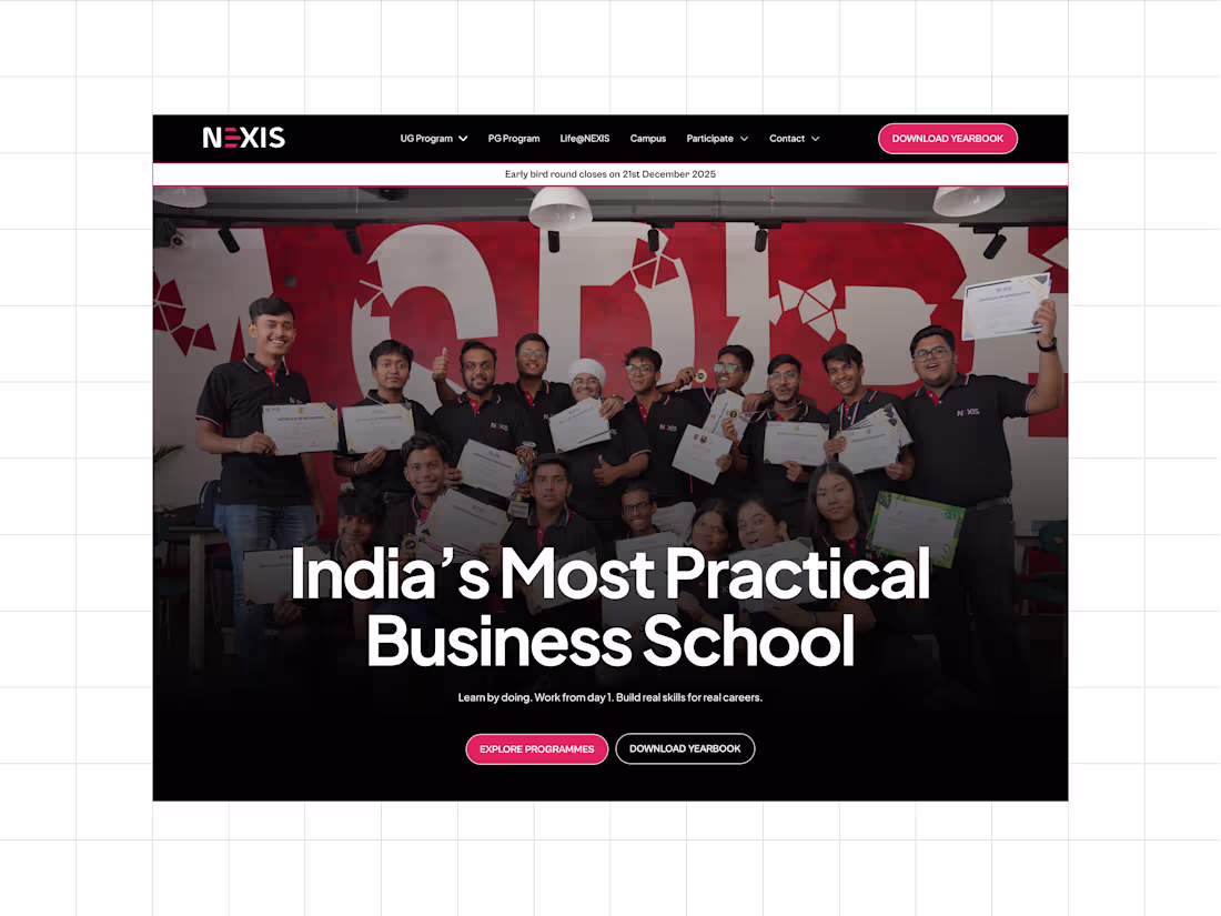 Cover image for Website for Nexis School of Business