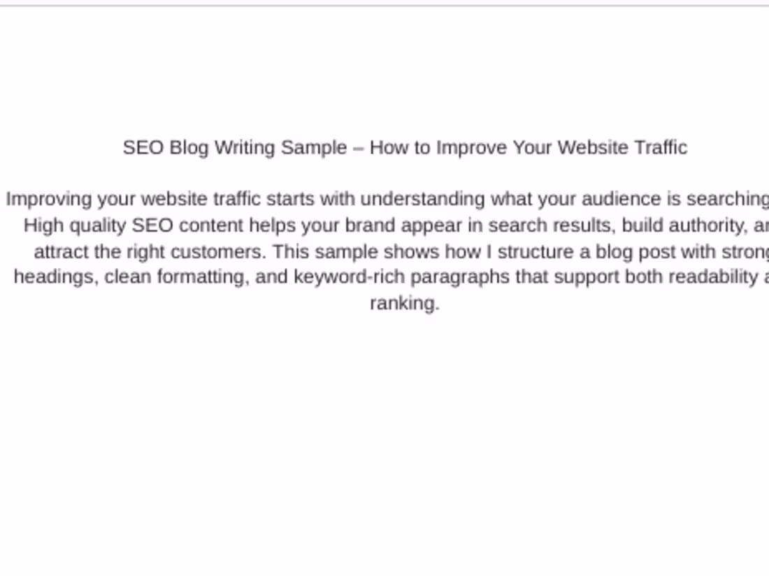 Cover image for A sample SEO optimised blog
