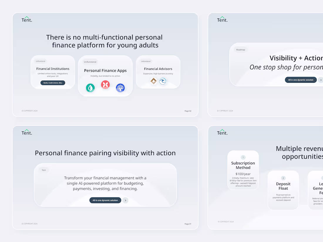 Cover image for Tent pitchdeck