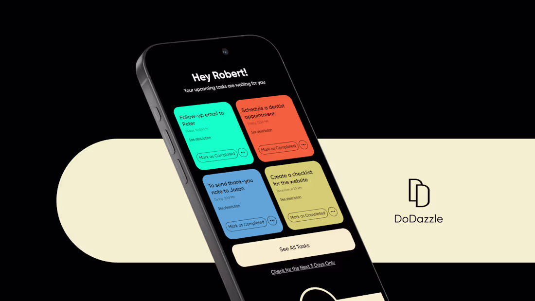 Cover image for To Do Mobile App UX/UI Design & Branding | DoDazzle