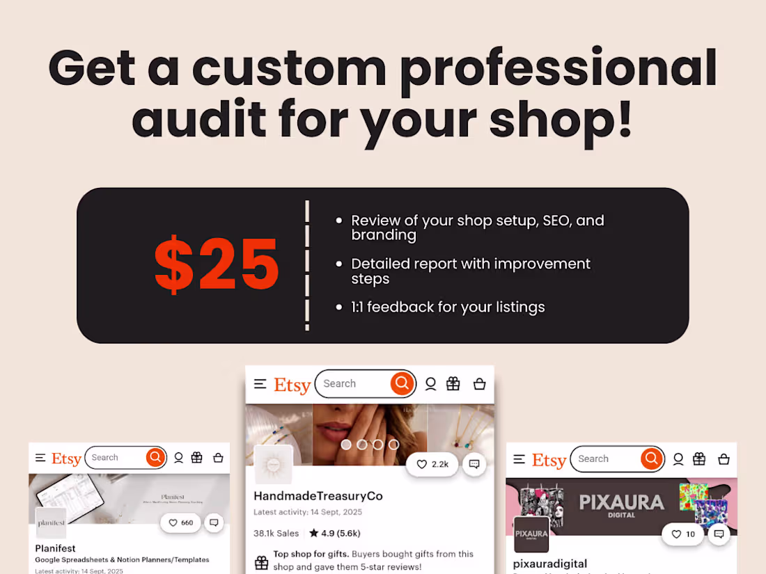 Cover image for I Will Do Professional  Etsy Shop Audit