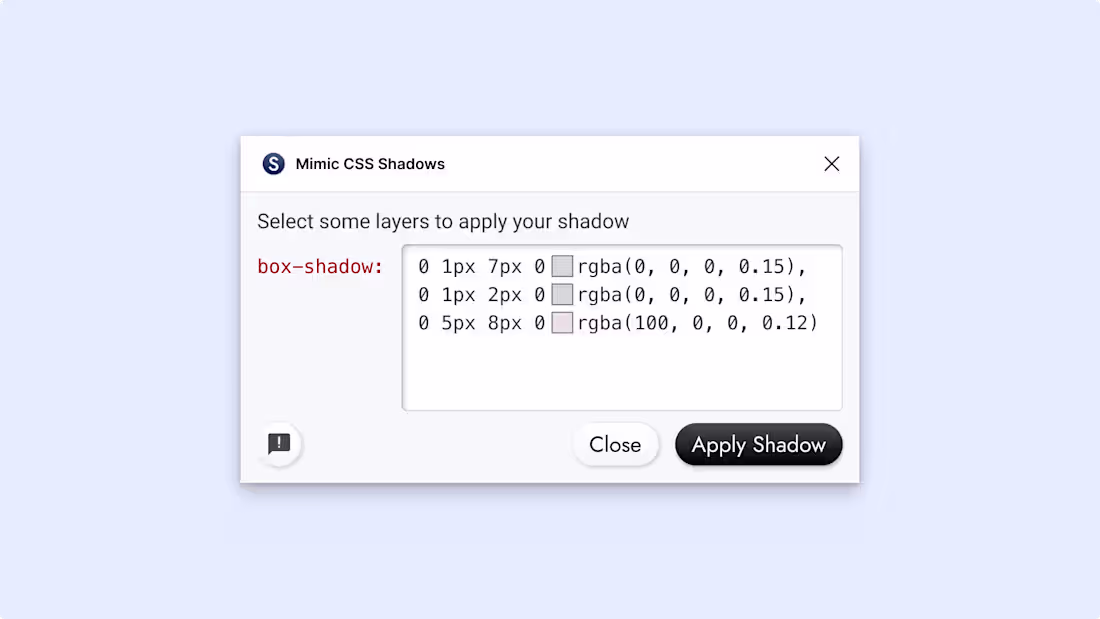 Cover image for Simple interface for my simple Figma plugin Mimic CSS Shadow...