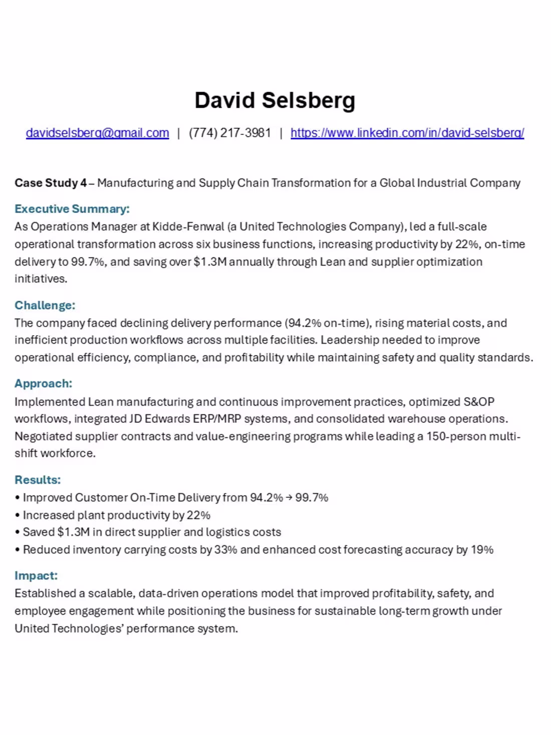 Cover image for Case Study 4-Operational Excellence Transformation