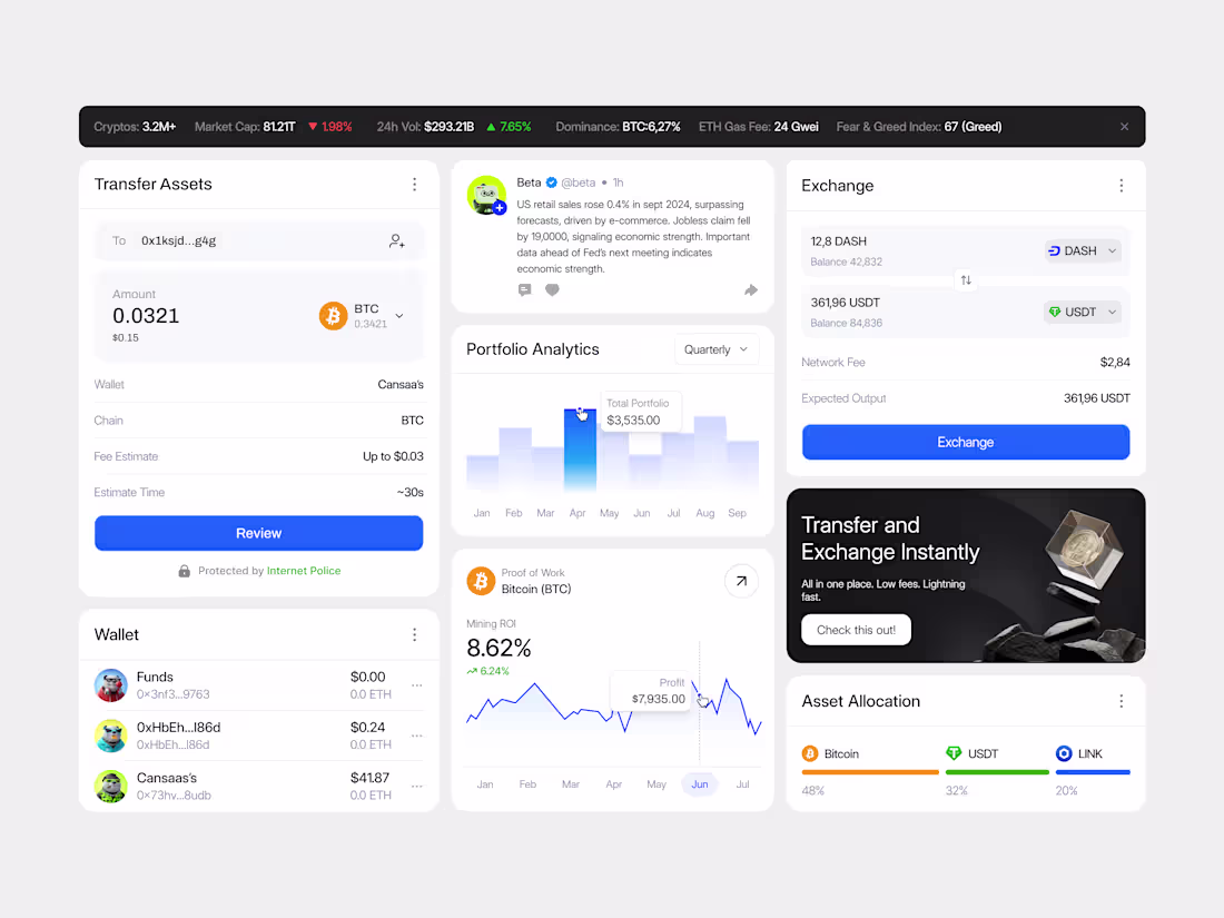 Cover image for Dashboard Crypto Finance Component