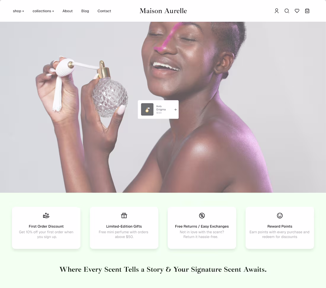 Cover image for Designed a perfume website today for day 4 of my personal ch...