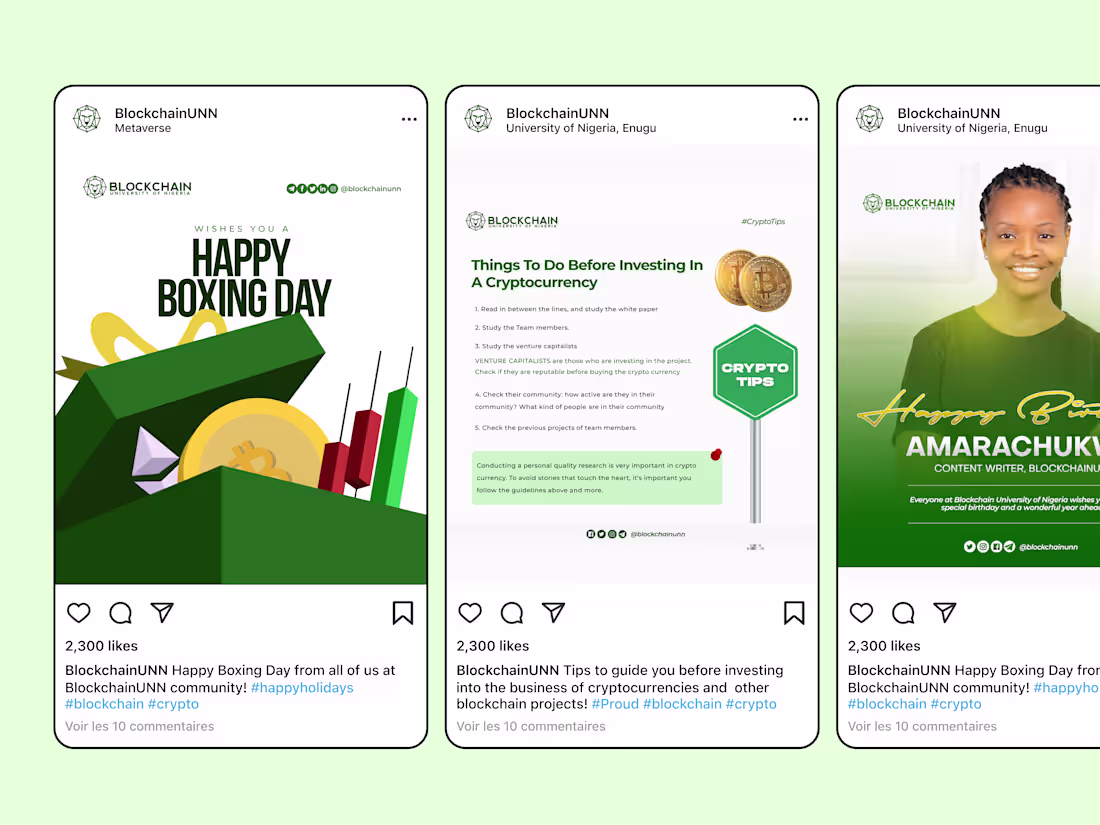 Cover image for Social Media Post Designs - BLOCKCHAINUNN