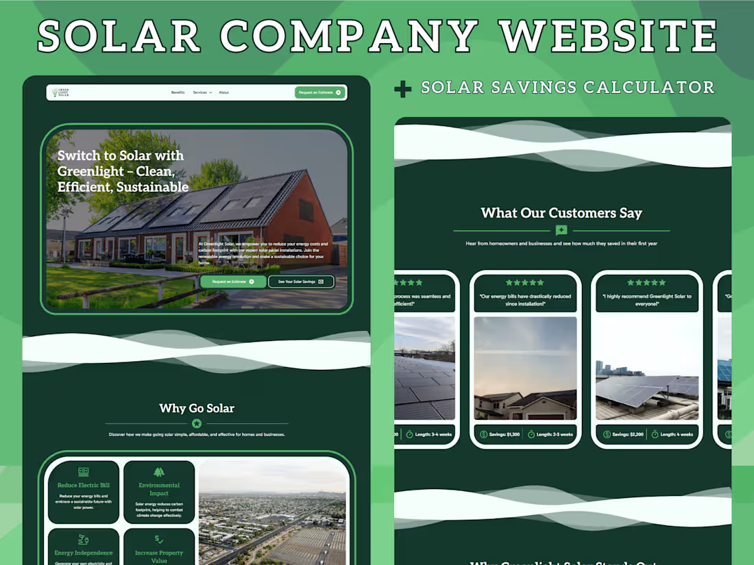 Cover image for Greenlight Solar 🌳 - Solar Company Website