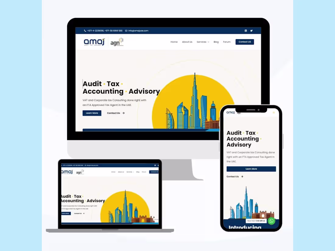 Cover image for Website Design and Development for Amaj UAE
