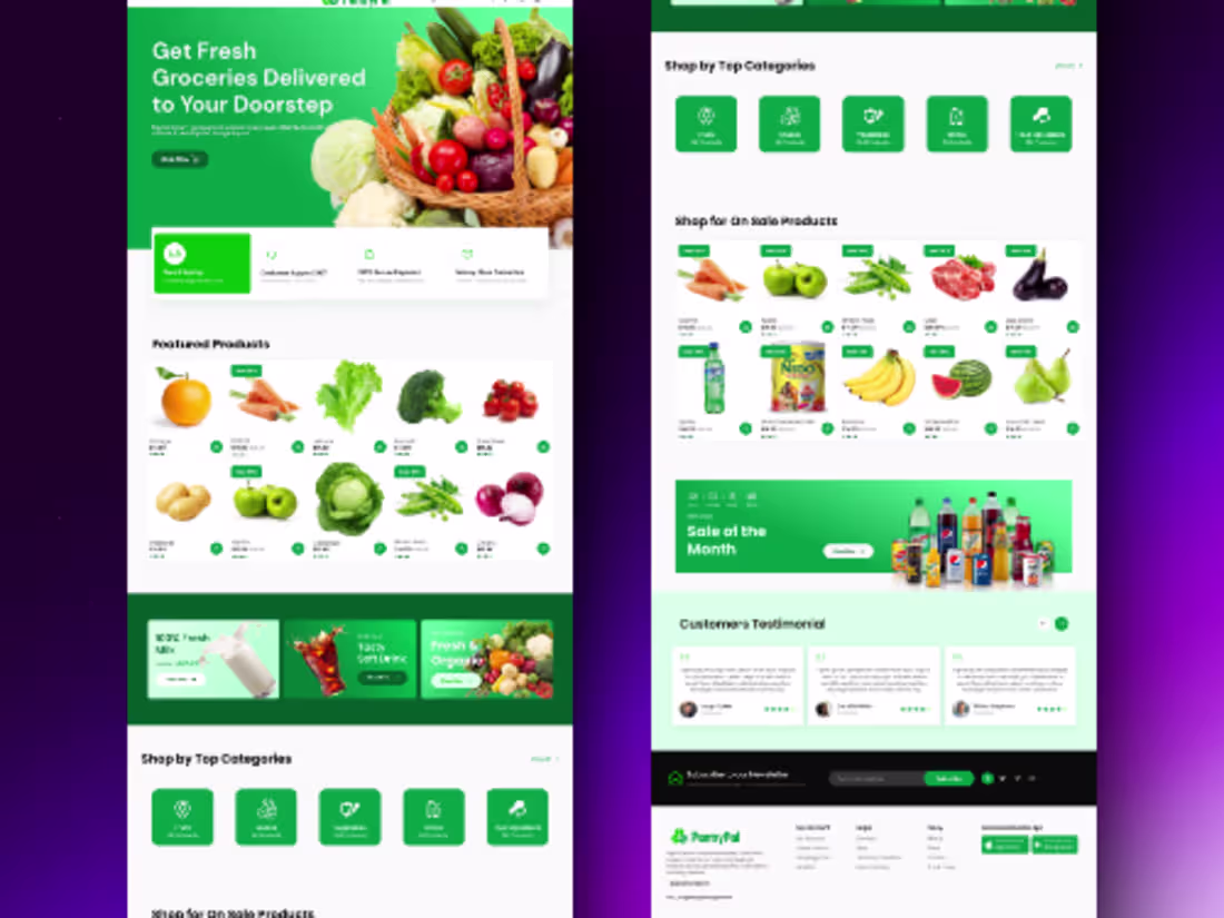 Cover image for An Grocery Online store UI/UX Home page Design :: Behance
