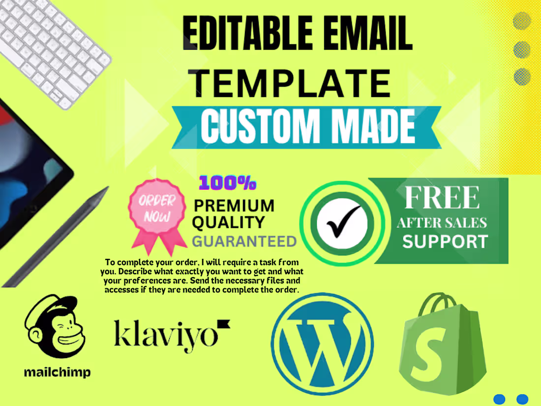 Cover image for Professional design mailchimp, klaviyo email template newsletter