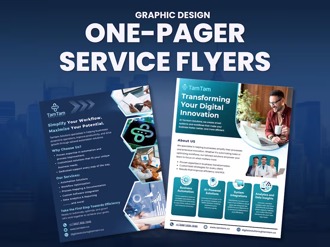 Cover image for TamTam Solutions – One-Pager Service Flyers