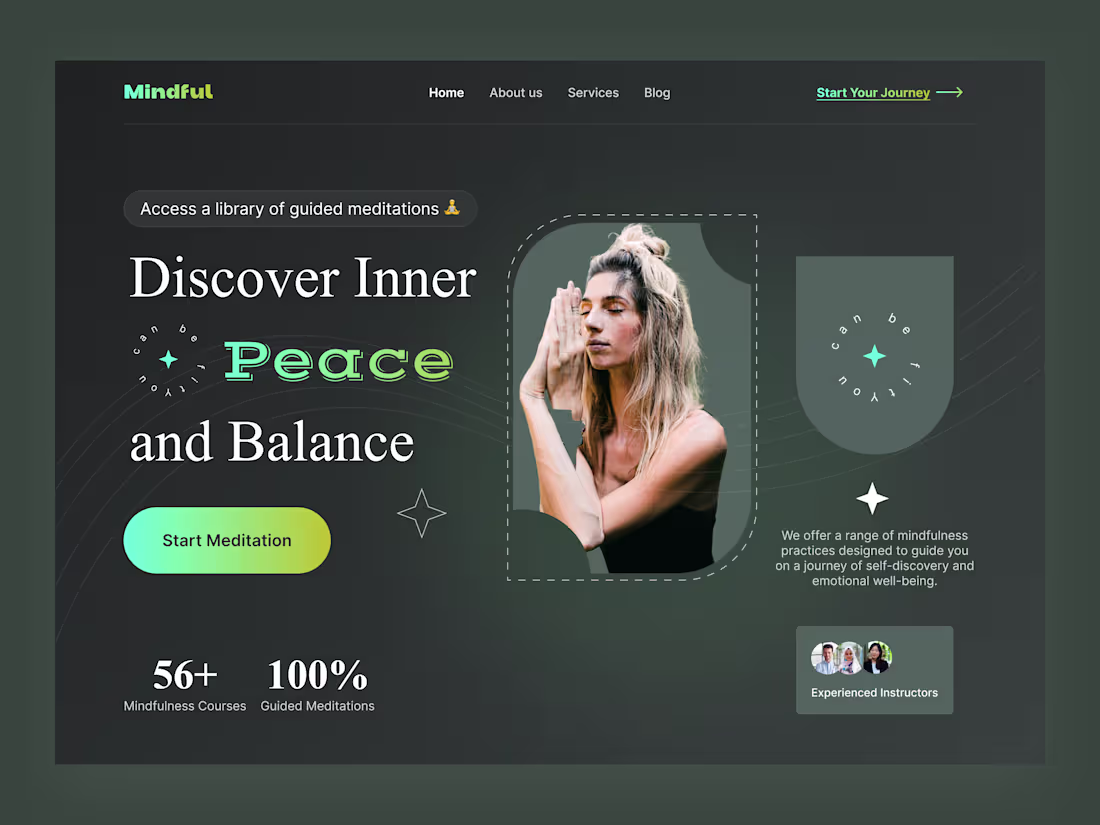 Cover image for Mindful - Meditation Web header Concept