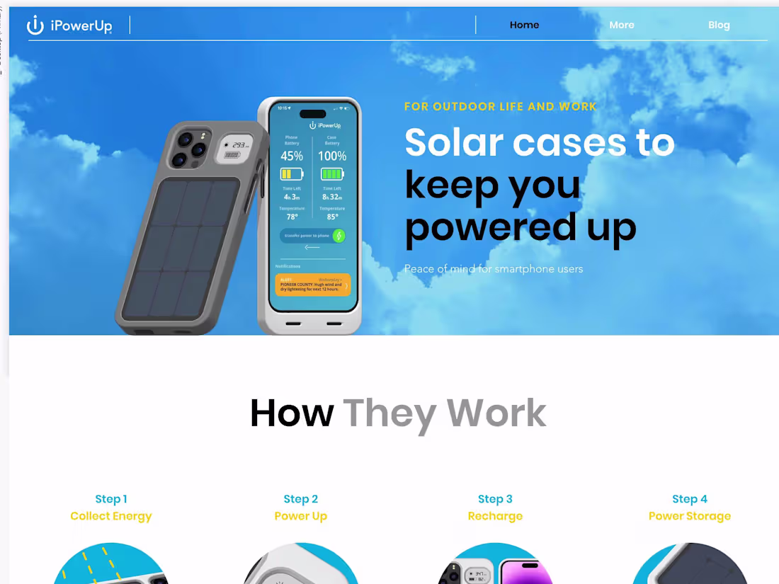 Cover image for Solar Power Phone Case | iPowerUp | Charge Anywhere
