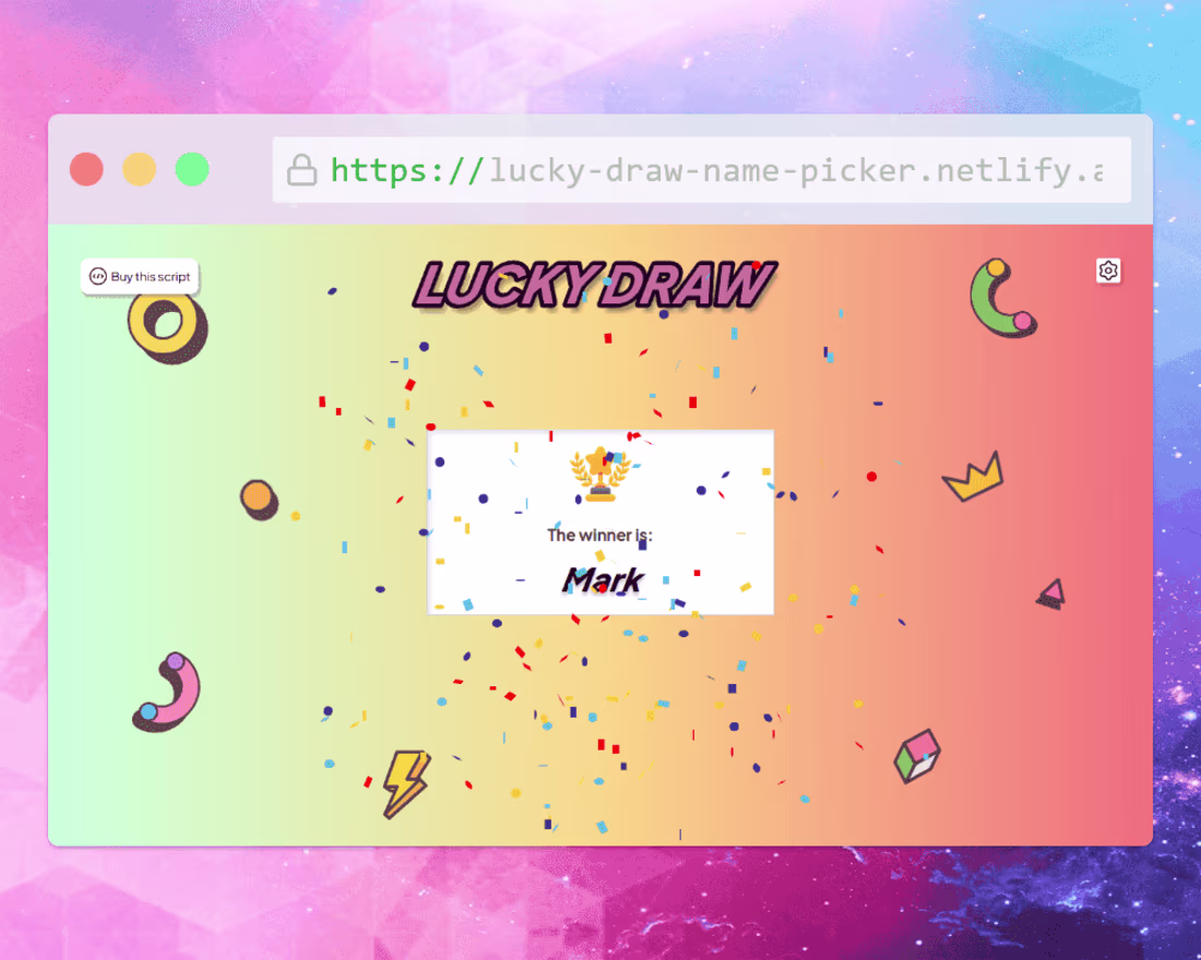 Cover image for Lucky Draw Name Picker – Animated Random Winner Selector