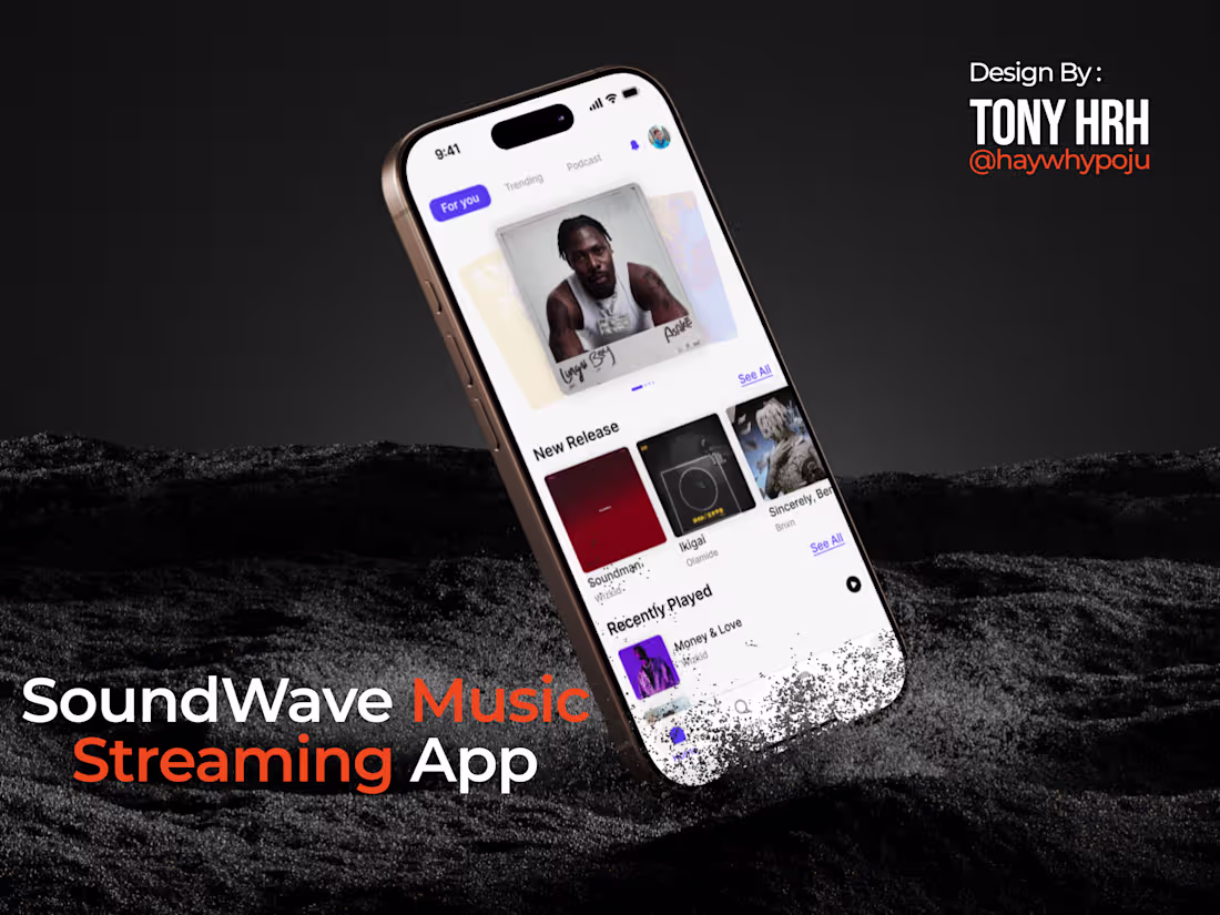 Cover image for SoundWave - A Mobile app design for Music Streaming
