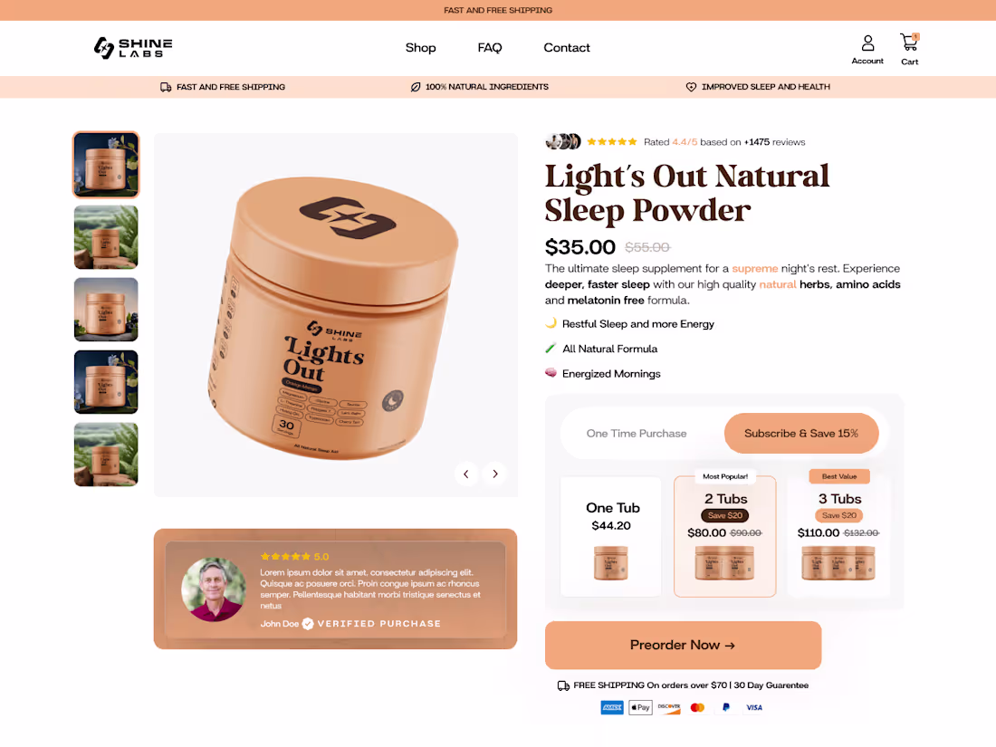 Cover image for Shine Landing Page Design