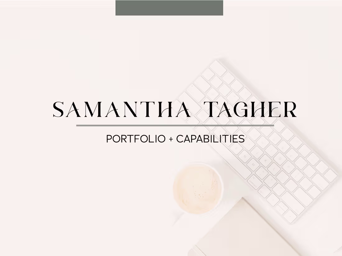 Cover image for Samantha Tagher Graphic Design Portfolio