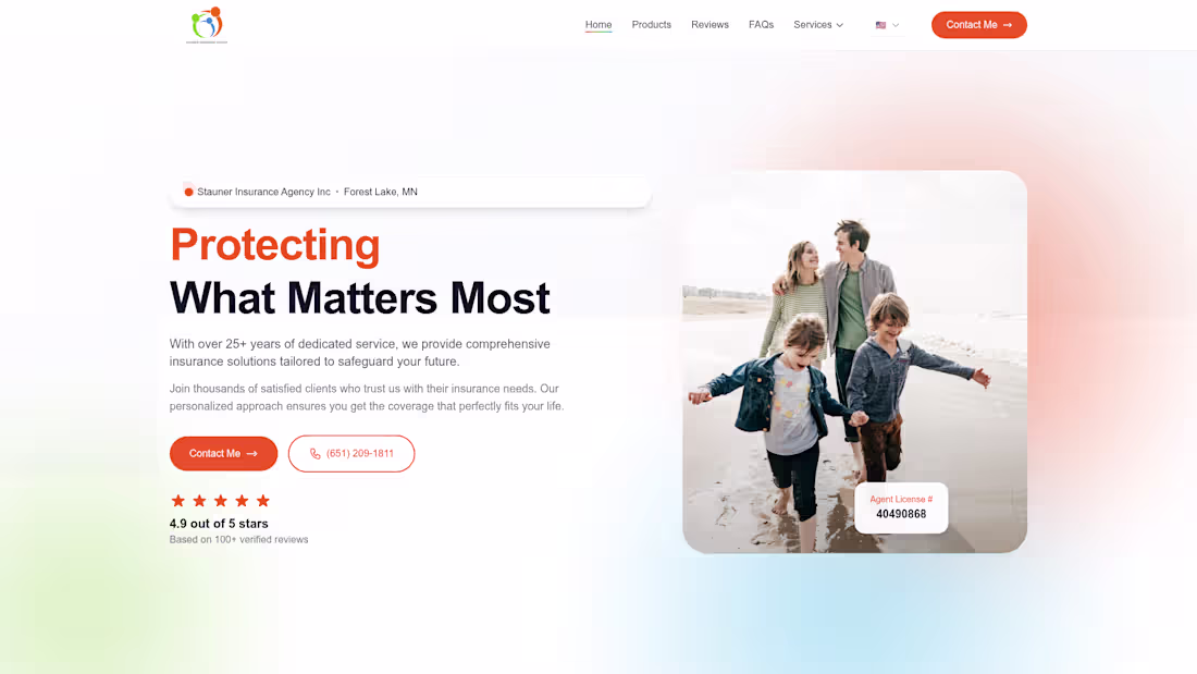 Cover image for Insurance agency website with quote