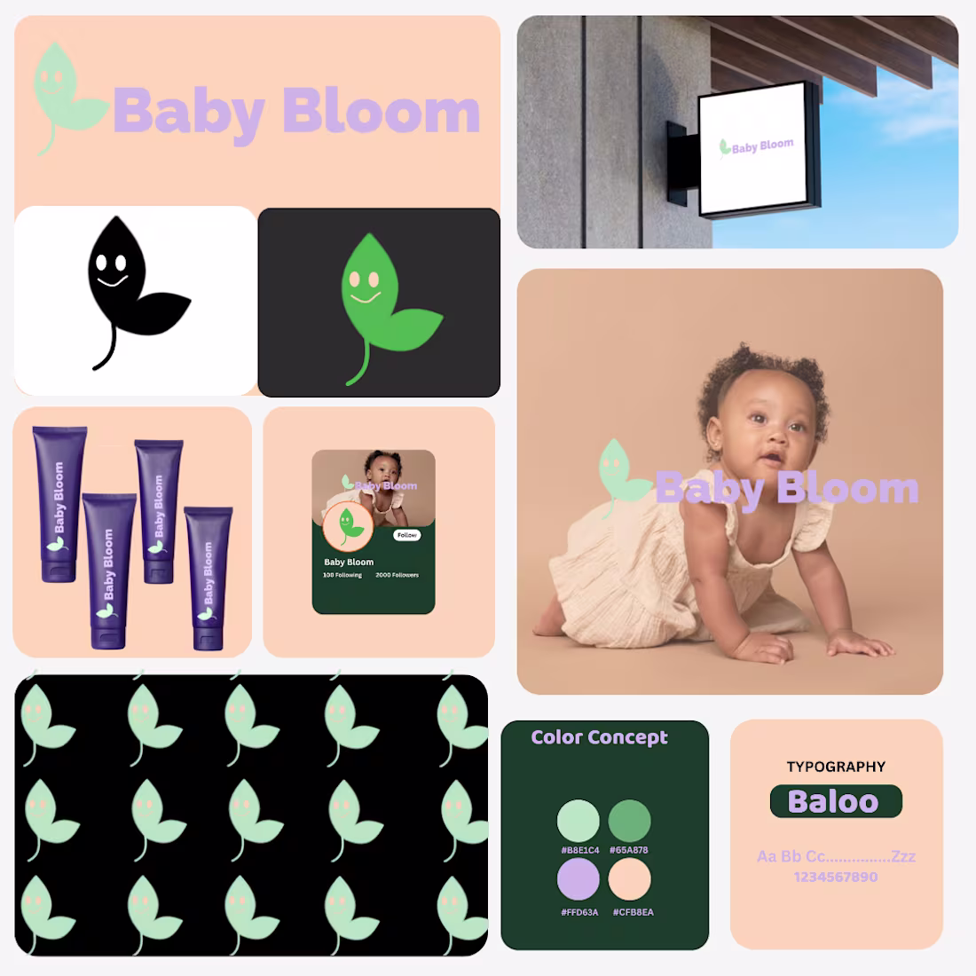 Cover image for Brand Identity Design for baby Bloom a baby skin care brand....